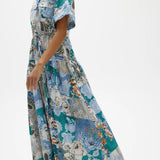 Kinney | Maeve Maxi Dress ~ Cyan Patchwork