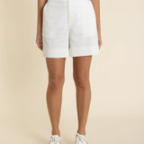 Two-T's | White Denim Shorts