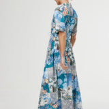 Kinney | Maeve Maxi Dress ~ Cyan Patchwork