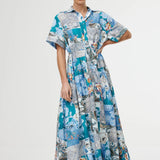 Kinney | Maeve Maxi Dress ~ Cyan Patchwork