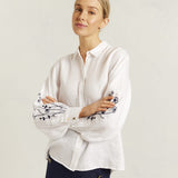 Alessandra | Calla Shirt ~ White/Navy