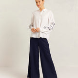 Alessandra | Calla Shirt ~ White/Navy