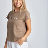 Cloth+Paper+Scissors | Crew Neck Embroidered Tee ~ Twig