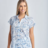 Cloth+Paper+Scissors | Classic Shirt w Lace ~ Deep Blue Print