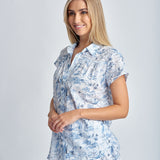 Cloth+Paper+Scissors | Classic Shirt w Lace ~ Deep Blue Print