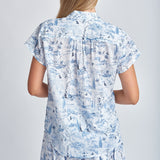 Cloth+Paper+Scissors | Classic Shirt w Lace ~ Deep Blue Print