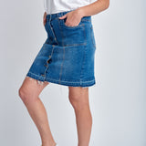 Cloth+Paper+Scissors | Denim Knee Length Skirt