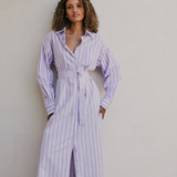 Curaae | Jasmin Dress ~ Lilac Stripe