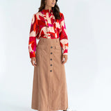 Elms + King | Hudson Maxi Skirt ~ Camel