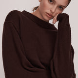 Morrison | Oliver Merino Rib Pullover ~ Chocolate