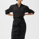 Morrison | Savasi Linen Skirt ~ Black