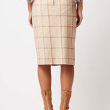 Once Was | Eddie Skirt ~ Oatmeal Check