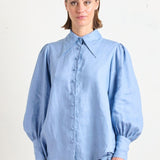 State of Embrace | Pointed Collar Blouse ~ Allure Blue