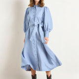 State of Embrace | Pointed Collar Dress ~ Allure Blue