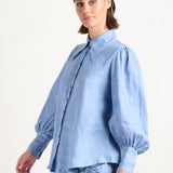 State of Embrace | Pointed Collar Blouse ~ Allure Blue