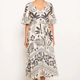 POL | Paradise Bias Dress ~ Paradise Palm Print