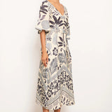 POL | Paradise Bias Dress ~ Paradise Palm Print