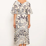 POL | Paradise Bias Dress ~ Paradise Palm Print