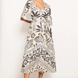 POL | Paradise Bias Dress ~ Paradise Palm Print