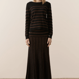 POL | Gizelle Lurex Stripped Knit ~ Black/Copper