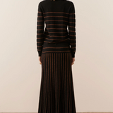 POL | Gizelle Lurex Stripped Knit ~ Black/Copper