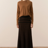 POL | Gizelle Lurex Pleat Skirt ~ Black/Copper