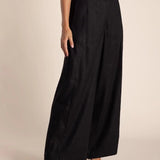 Two-T's | Linen Mix Wide Leg Pant ~ Black