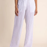 Two-T's | Linen Wide Leg Pant ~ White