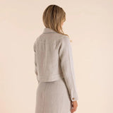 Two-T's | Linen Cropped Jacket ~ Natural Flax