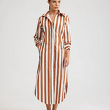 Aston Studio | Finn Dress ~ Cigar/Optic Stripe