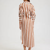 Aston Studio | Finn Dress ~ Cigar/Optic Stripe