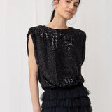 Joey the Label | Venus Sequin Top ~ Black