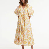 Kinney | Elle Puff Sleeve Maxi ~ Neon Floral